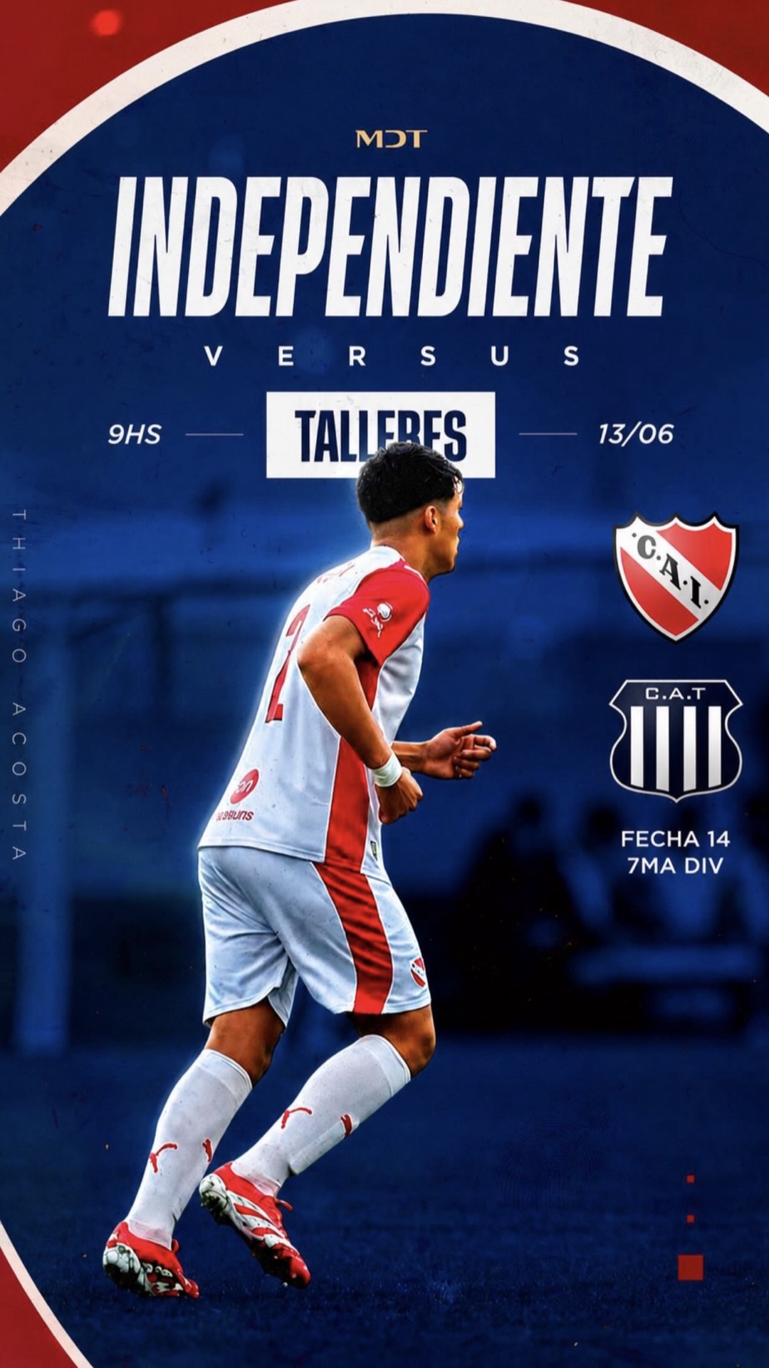 Placa de partido Independiente vs Talleres, séptima división
