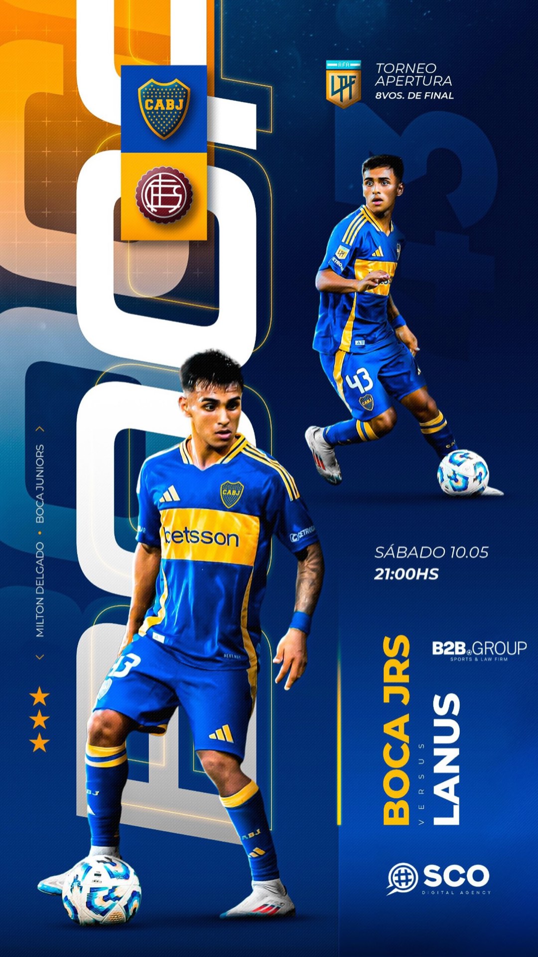 Placa de partido Boca Juniors vs Lanús, octavos de final del Torneo Apertura