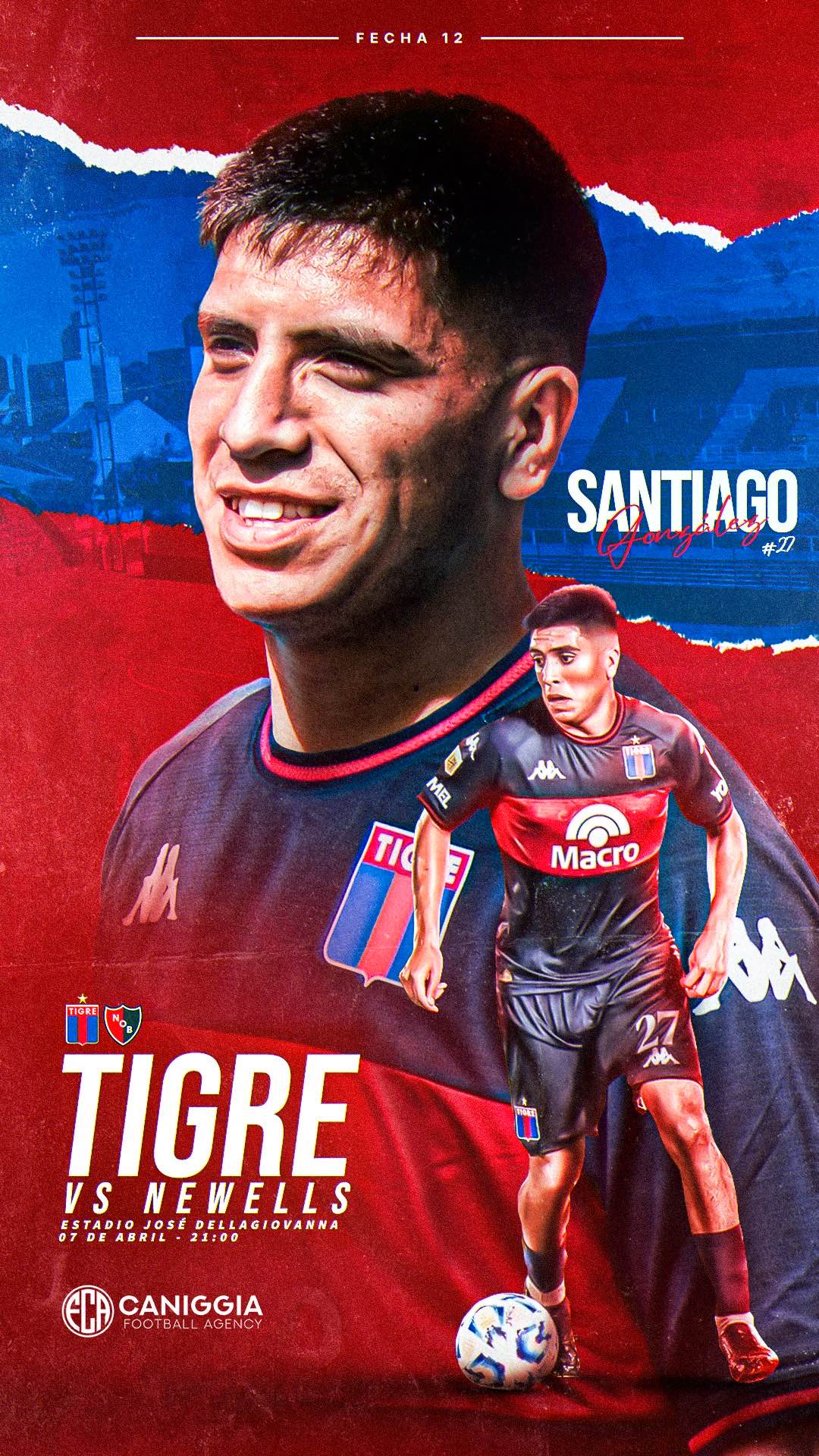 Placa de partido Tigre vs Newell's Old Boys, fecha 12